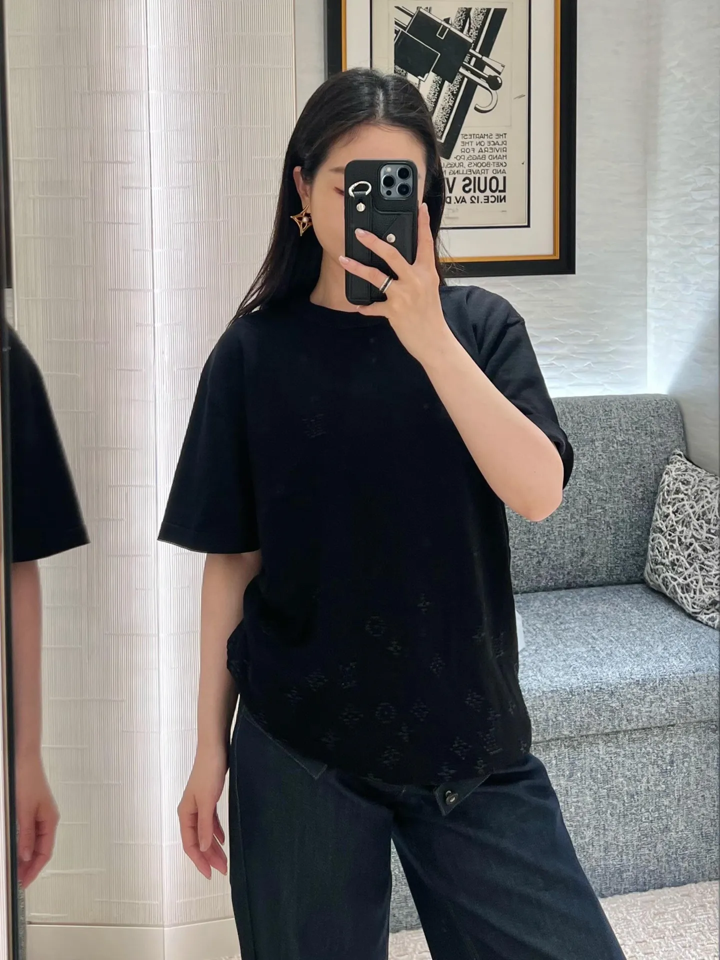 Louis Vuitton/Louis Vuitton Gradient presbyopic gradient jacquard short sleeves